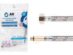Подводка гибкая для воды иголка м10 длинная - гайка 1/2 100 см AV Engineering
