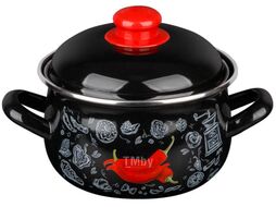 Кастрюля стальная эмалированная, 2.8 л, серия Перчик, PERFECTO LINEA (подходит для всех типов плит, включая индукцию)