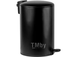 Ведро для мусора с педалью, 12 л, черное, серия Black Onyx, сталь, (с микролифтом) PERFECTO LINEA 22-200212