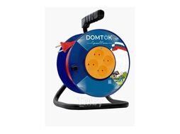 Удлинитель силовой на катушке 4 гнезда, ПВС 3*1,5, 3,5кВт, з/к 20м DOMTOK U2449