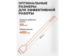 Лопаточное зубило SDS MAX 400x50мм GEPARD (GP0709-400) (плоское, широкое)
