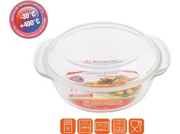 Кастрюля из жаропрочного стекла, 2.0 л, с крышкой, PERFECTO LINEA (260х232х105)