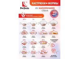 Кастрюля из жаропрочного стекла, 2.0 л, с крышкой, PERFECTO LINEA (260х232х105)