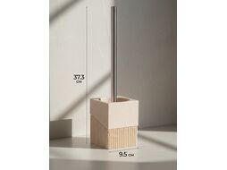 Ершик с подставкой ELEMENT, бежевый, PERFECTO LINEA (Материал: НАТУРАЛЬНЫЙ КАМЕНЬ, полирезин, нерж.сталь)