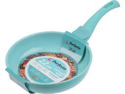 Сковорода ф 22х5.3 см, алюм., антиприг. покр., серия Cook&Fun, голубая, PERFECTO LINEA