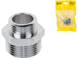 Ниппель ред. 1" нар. х 3/4" нар. ХРОМ, (инд. упак.) AV engineering AVE303021