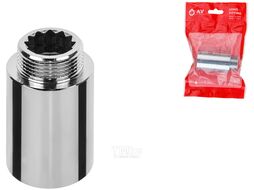 Удлинитель 3/4" вн.-нар. х 50 мм усиленный ХРОМ, (инд. упак.) AV engineering AVE301049