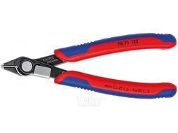 Бокорезы прецизионные Electronic Super Knips® кромка без фаски, L-125 мм, твёрдость кромок 64 HRC, чёрные, 2-комп. рукоятки Knipex 7871125SB