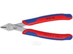 Бокорезы прецизионные Electronic Super Knips® кромка без фаски,L-125 мм, твёрдость 54 HRC, INOX, 2-комп. рукоятки Knipex 7803125SB
