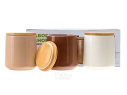 Набор банок для сыпучих продуктов керамических 3 шт. 800 мл/11*11*13,5 см Fresca QC25A0415