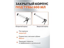 Пистолет д/герм. закрытый 600мл STARTUL MASTER (ST4060-60) (круглый шток)