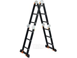 Лестница алюм. многофункц.4х3 ступ.(стрем.-175см,лестн.-355см) 12,3кг BLACK LINE STARTUL (ST9930-03) (усиленное шарнирное соединение, прорезиненные ко