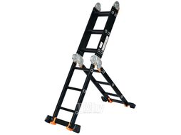 Лестница алюм. многофункц.4х3 ступ.(стрем.-175см,лестн.-355см) 12,3кг BLACK LINE STARTUL (ST9930-03) (усиленное шарнирное соединение, прорезиненные ко