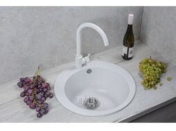 Мойка кухонная из искусственного камня POINT олово 495х495 мм, AV engineering AVE495495GRA