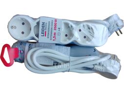 Удлинитель 1,5м (4 роз., 3,5кВт, с/з, ПВС 3х1,5) LEIDEN ELECTRIC 805016