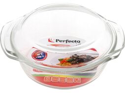 Кастрюля из жаропрочного стекла, 0.7 л, с крышкой, PERFECTO LINEA (186х160х79)