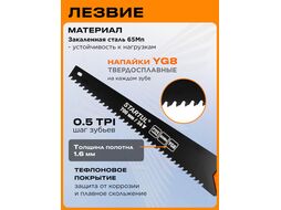 Ножовка по газобетону 700мм 34 зуба с напайками STARTUL PROFI (ST4088-34) (по пенобетону)