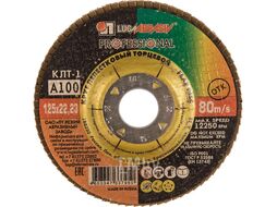 Круг лепестковый 125х22мм А100 плоск. КЛТ1 (Луга) (LUGAABRASIV)