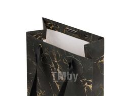 Пакет подарочный 18х23х10см бумажный "CARRARA.BLACK", 210 г/м2, фольгир, мат.ламин. Bruno Visconti 2-851/12