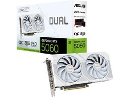 Видеокарта GeForce RTX 5060, 8Gb GDDR7 128bit, Asus Dual RTX 5060 OC Edition 8G WHITE DUAL-RTX5060-O8G-WHITE, RTL