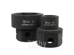 Набор проходных укороченных ударных головок 1/2" 15 пр. 10-24 мм, 28 мм, GARWIN 626620-SET15