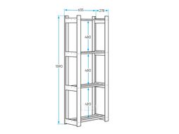 Этажерка Mio Tesoro Эко 635x278x1590 / 2.14.21.001.18 (белый)