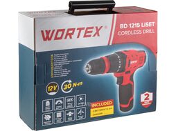 Аккум. дрель-шуруповерт BD 1215 LiSET в чем. 12 В, 30 Н*м, 2х1.5 А*ч, БЗП 10 мм (Быстросъемный патрон, шурупы до 6 мм) WORTEX 1326470