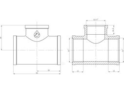Тройник ред. 1" вн. х 3/4" вн. х 1" вн., (инд. упак.) AV engineering AVE306014