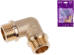 Колено 1/2" нар.-нар. с ограничителем, (инд. упак.) AV engineering AVE307009