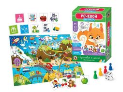 Игра настольная "Тренажер. Речевой" New, обучающая, картонная коробка, 4+ РУССКИЙ СТИЛЬ 03417