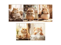 Тетрадь 48л в клетку "Cozy cat", выборочный лак BG Т5ск48_вл 57629