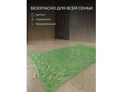 Коврик для ванной, прямоугольный, 63х33 см, зеленый, PERFECTO LINEA