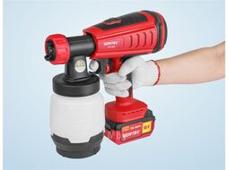 Аккум. краскораспылитель WORTEX CPS 1808 в кор. ALL1 (18 В, без акб и зу, БЕСЩЕТ.ДВИГ.. 1000 мл/мин, бак 0.8 л)