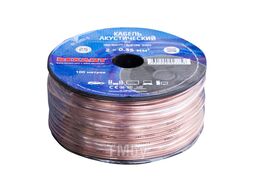 Кабель акустический 2х0,35 мм², прозрачный BLUELINE, бухта 100 м REXANT 01-6202-3