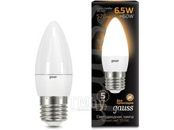 Лампа светодиодная GAUSS C37 6,5W 3000К E27 Black