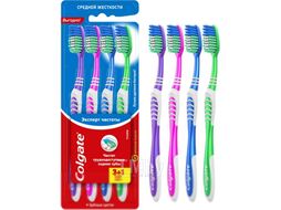 Набор зубных щеток Colgate Эксперт чистоты (3шт+1шт)