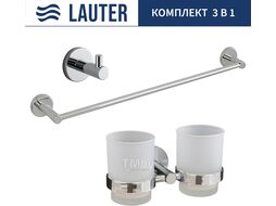 Набор аксессуаров для ванной Lauter 21SH72081 + 21SH72091 + 21SH70011 (Chrome, 3 предмета)