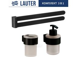 Набор аксессуаров для ванной Lauter 21TS3019 + 21TS3021 + 21TS3004 (Matt Black, 3 предмета)