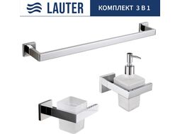 Набор аксессуаров для ванной Lauter 21SH71061 + 21SH71091 + 21SH71011 (Chrome, 3 предмета)