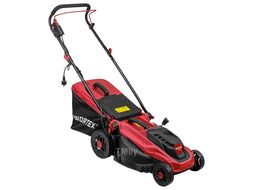 Газонокосилка электрическая WORTEX LM 3816 (1600 Вт, шир. 38 мм, выс. 30-75 мм, пластм. корпус, без мульчир., травосборник 42 л)