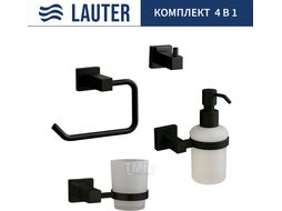 Набор аксессуаров для ванной и туалета Lauter 21SH6062 + 21SH6172 + 21SH6092 + 21SH6072 (Matt Black, 4 предмета)