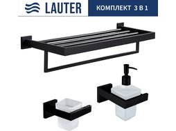 Набор аксессуаров для ванной Lauter 21SH71062 + 21SH71092 + 21SH71152 (Matt Black, 3 предмета)