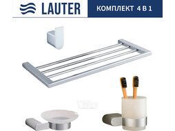 Набор аксессуаров для ванной Lauter 21SH1061 + 21SH1051 + 21SH1091 + 21SH1151 (Chrome, 4 предмета)
