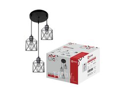 Светильник подвесной под лампу LOFT ATIKO-PN-3E27R-BL 3хЕ27 подвес 1м круглая база черный INhome 4690612067377