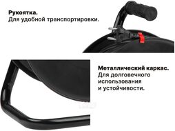 Удлинитель на катушке 30м (4 роз., 3,5кВт, б/з, ПВС 2х1,5) Юпитер (с защитой от перегрузки) (ЮПИТЕР)