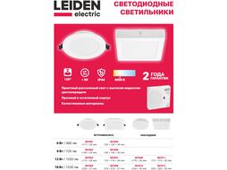 Светильник светодиодный накладной круг 12 Вт 4000К, IP44 SFS-R LEIDEN ELECTRIC (ф 175 мм) 807009