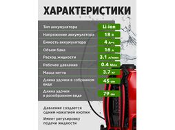 Аккум. опрыскиватель KS 1640 Li в кор. ALL1 XLT SET 18В, 16 л, 4 Ач (4 Ач акб, 2 А зу, мягкая спинка, ручка для переноски) WORTEX 1335856