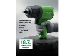 Пневмогайковерт 1/2" AIW-1300S (1100 Нм, Ударный мех-м: twin hammer, 198 л/мин, 7800 об/мин, Макс. резьба: М16) ECO EC3914-5