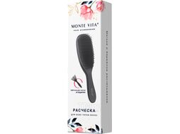 Расческа-массажер Monte Vita 23x6.5см + щетка для чистки / 457429 (черный)