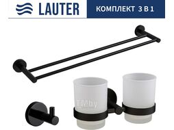 Набор аксессуаров для ванной Lauter 21SH72082 + 21SH72092 + 21SH70022 (Matt Black, 3 предмета)